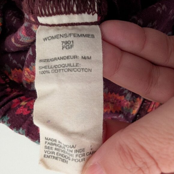 Woolrich Southwestern Flannel Pajama Pants Womens Size Medium Red Geometric - Picture 5 of 12